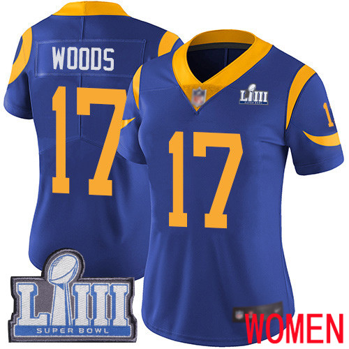 Los Angeles Rams Limited Royal Blue Women Robert Woods Alternate Jersey NFL Football #17 Super Bowl LIII Bound Vapor Untouchable->los angeles rams->NFL Jersey